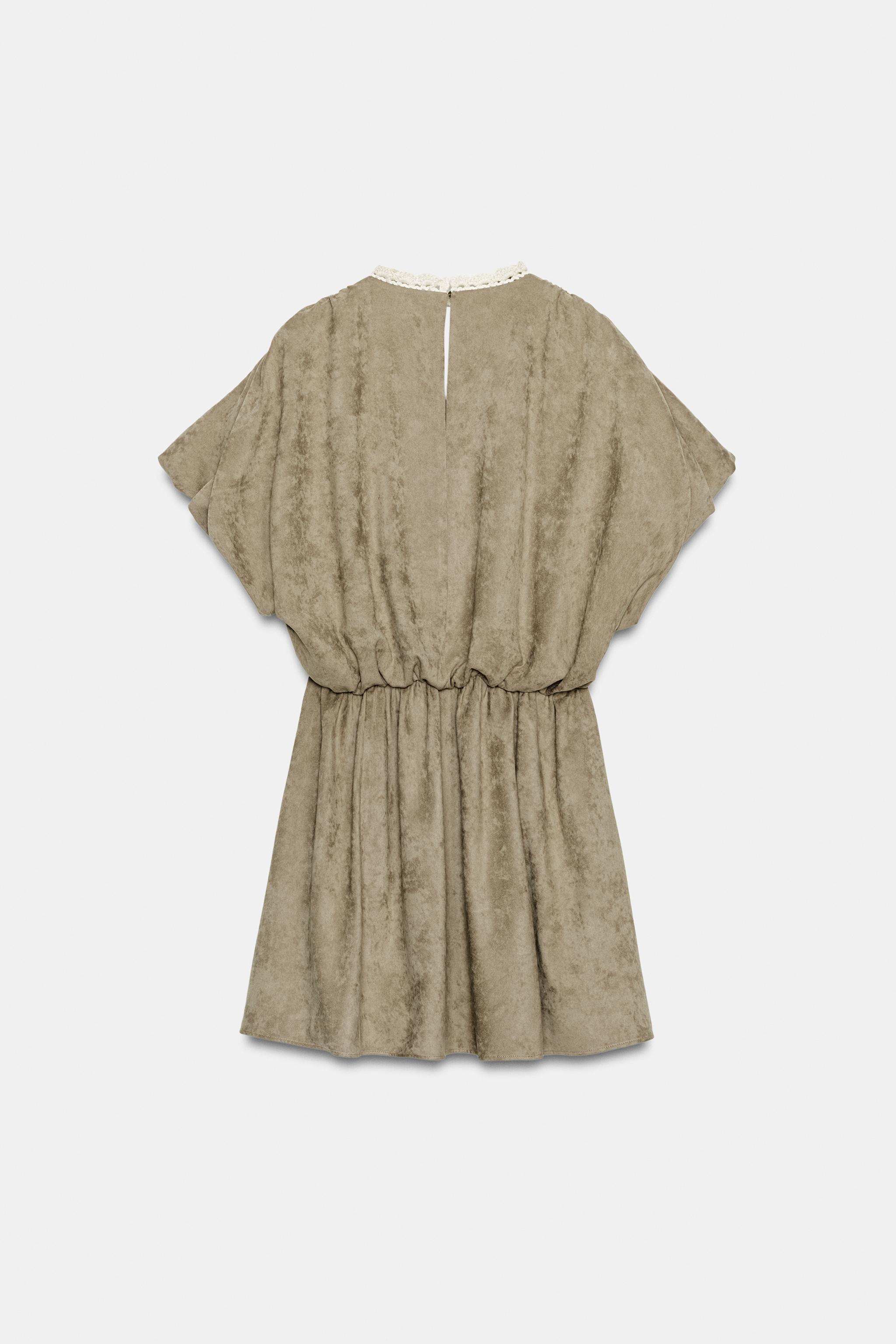FAUX SUEDE SHORT DRESS